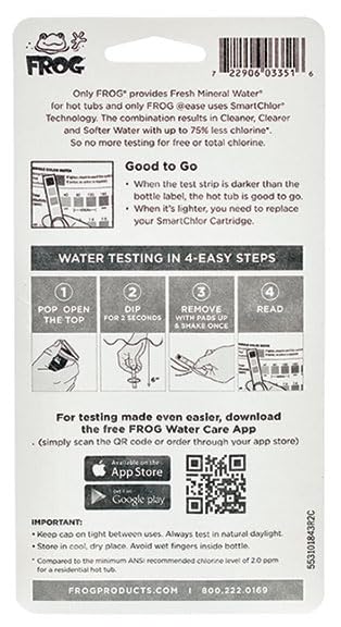 FROG @Ease Test Strips for Hot Tubs for use with FROG @Ease in-Line and Floating Sanitizing Systems for Spas up to 600 gallons, Measures Low Levels of Chlorine, Quick and Easy Test Strips, Pack of 2 - Image 4